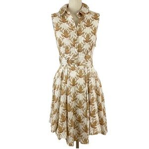 RARE Anthropologie Leifsdottir Southern Chorus Frog Shirtdress Silk Blend Dress